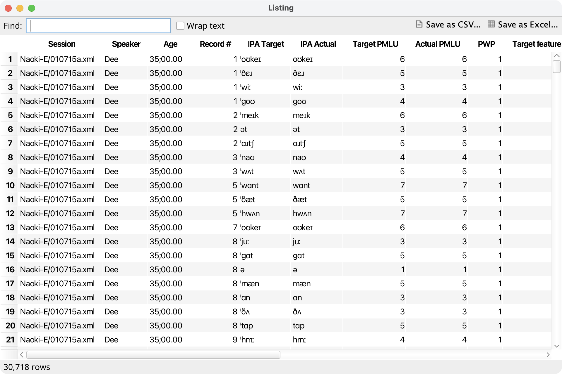 Report table in its own window